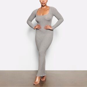 SKIMS Gray Long Sleeve Dress